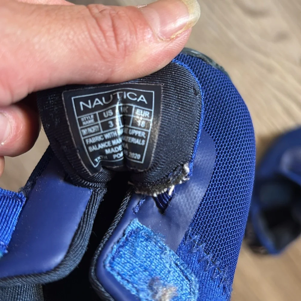 Nautica Blue Baby Walker Shoes Velcro Closure